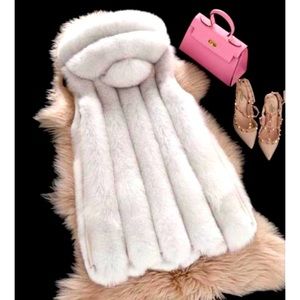 Fox Fur Vest with Removable Hood